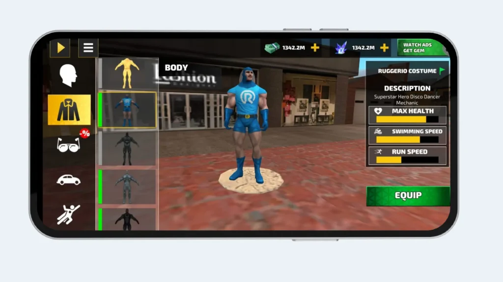 Unlocked Skins and Costumes