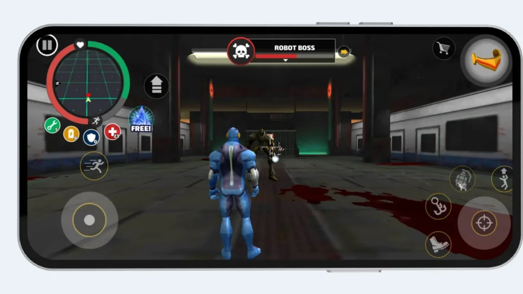 Rope Hero Mod APK 6 Attack on Robot Bosses