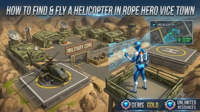 How to Find & Fly a Helicopter in Rope Hero Vice Town