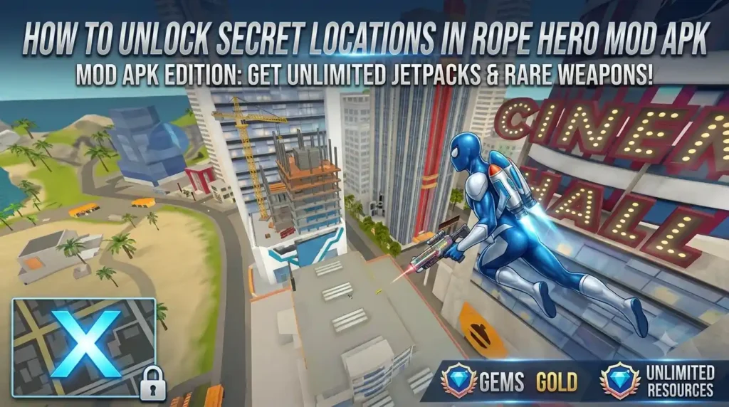 How to Unlock Secret Locations in Rope Hero Mod APK
