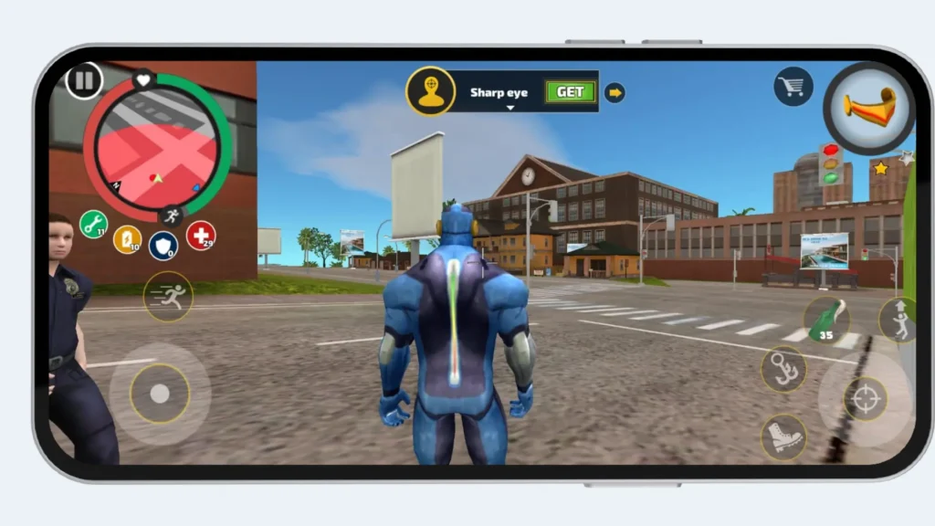 Rope Hero Mod APK 3 Vice Town Road View