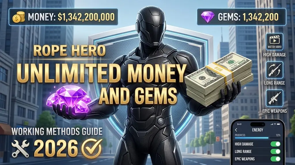 Rope Hero Unlimited Money and Gems 2026